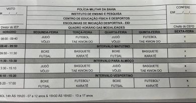 VILA MILITAR: INSCRIÇÕES ABERTAS  PARA JOVENS DE 7 A 17 ANOS. ESCOLINHA DE INICIAÇÃO DESPORTIVA DA POLICIA MILITAR DA BAHIA